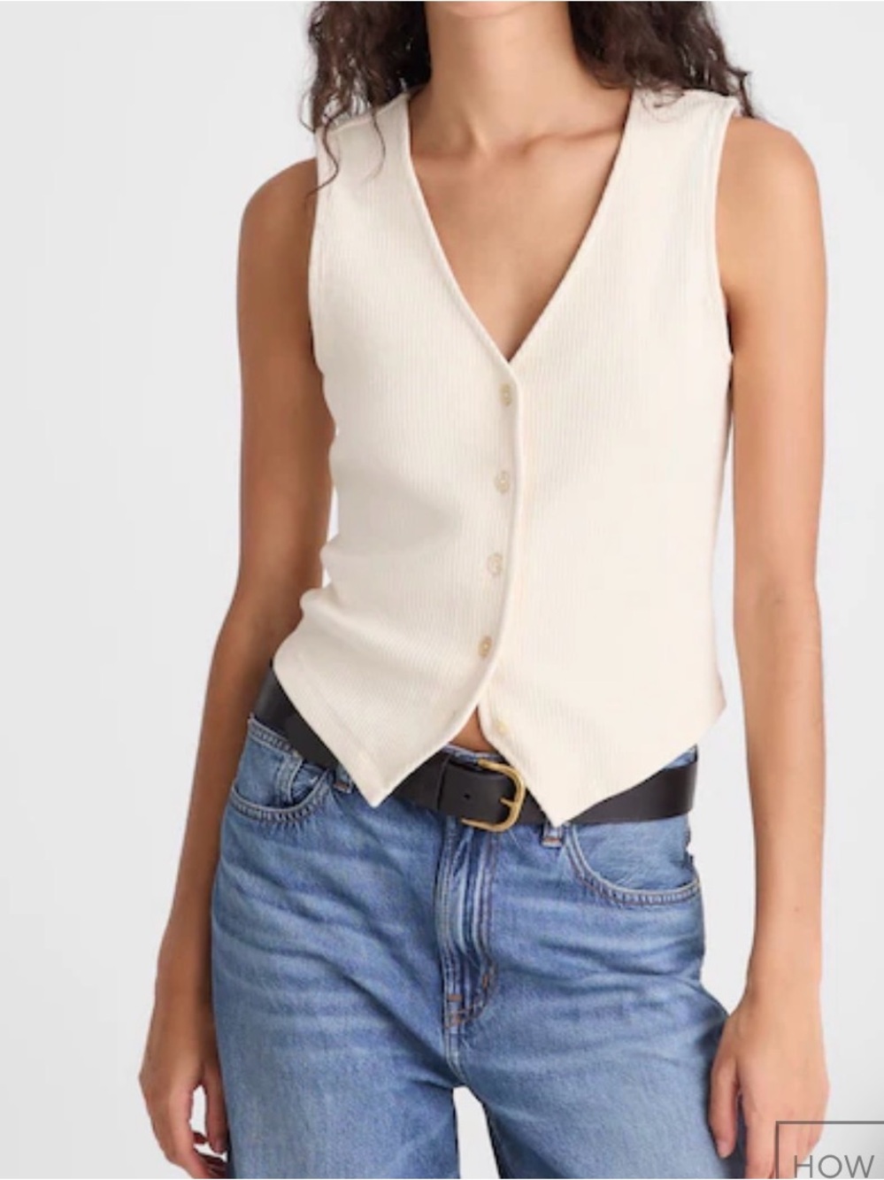 Ribbed V neck Vest